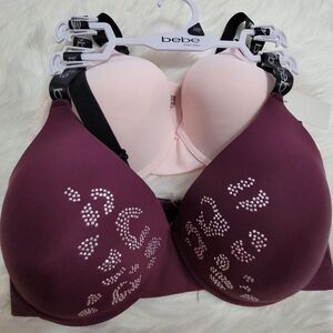 Bebe 2 pack rhinestones gently lift bra NWT 844